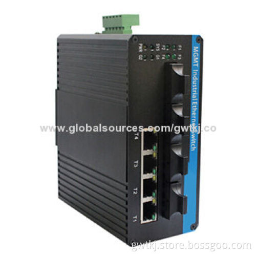 Managed industrial Ethernet switch, IP40 protection, EMC industrial standard, 5 years warranty
